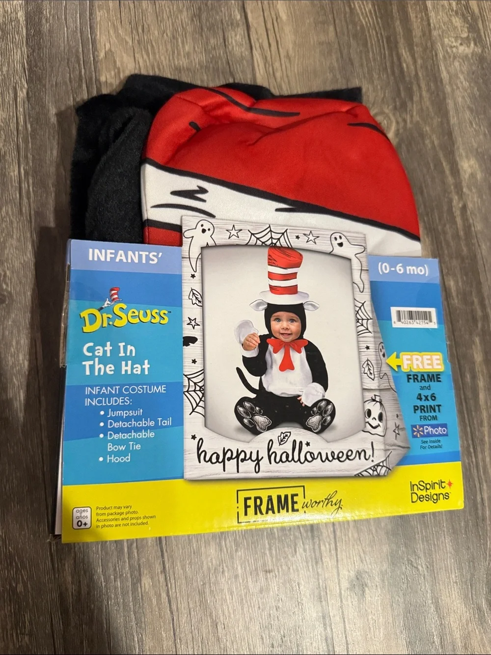 Dr. Seuss Cat in the Hat Infant Halloween Costume -Red, White & Black 0-6 months
